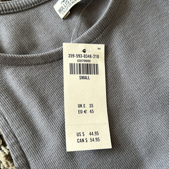 NWT Hollister Dress Womens Midi Ribbed Slit Gray Stretch Small - Picture 7 of 10